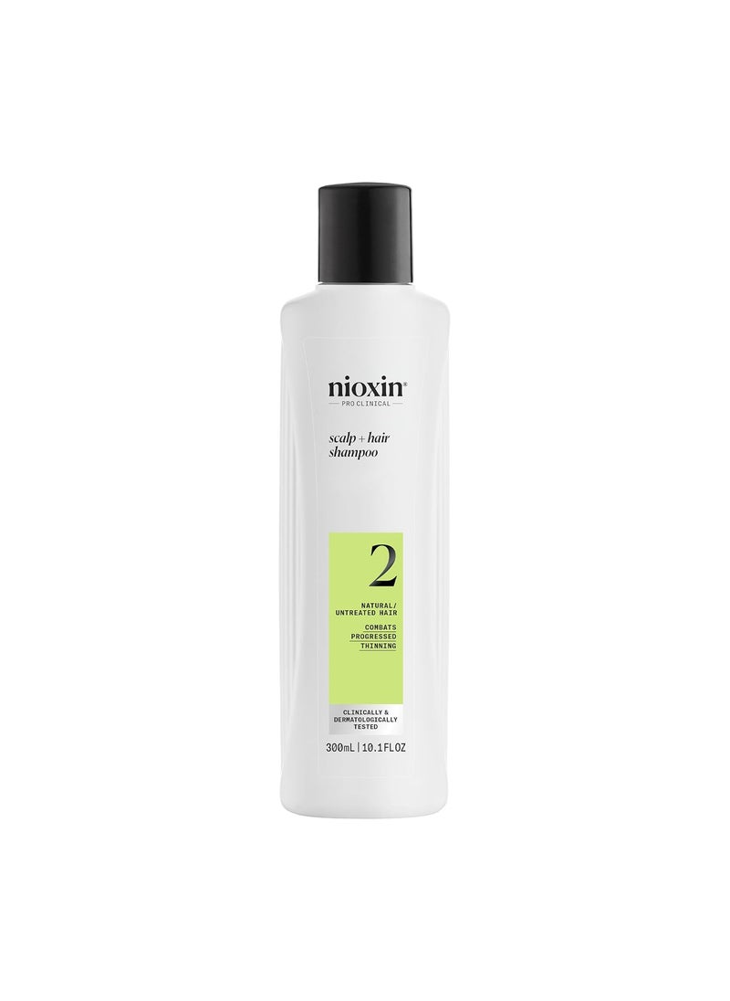 Nioxin System 2 Scalp + Hair Thickening Shampoo For Natural Hair with Progressed Thinning Boost Hair Density with Niacinamide & Biotin