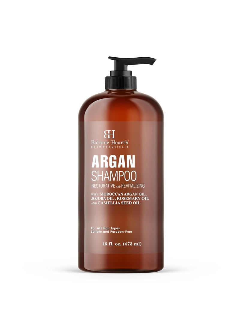Botanic Hearth Argan Shampoo, Hydrating & Volumizing, Sulfate & Paraben Free, All Hair Types & Color Treated Hair, Men and Women 16 fl oz
