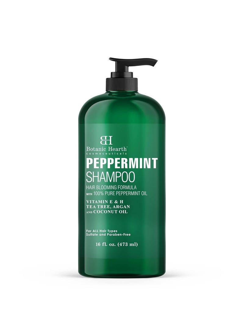 Botanic Hearth Peppermint Oil Shampoo - Hair Blooming Formula with Keratin for Thinning Hair - Fights Hair Loss, Promotes Hair Growth - Sulfate Free for Men and Women - 16 fl oz