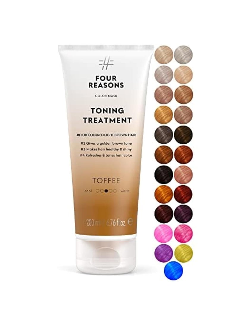 FOUR REASONS Toffee Toning Treatment - Color Depositing Conditioner for Color-Treated Hair - Semi Permanent Hair Toner, Vegan and Cruelty-Free (27 Shades), 6.76 fl oz