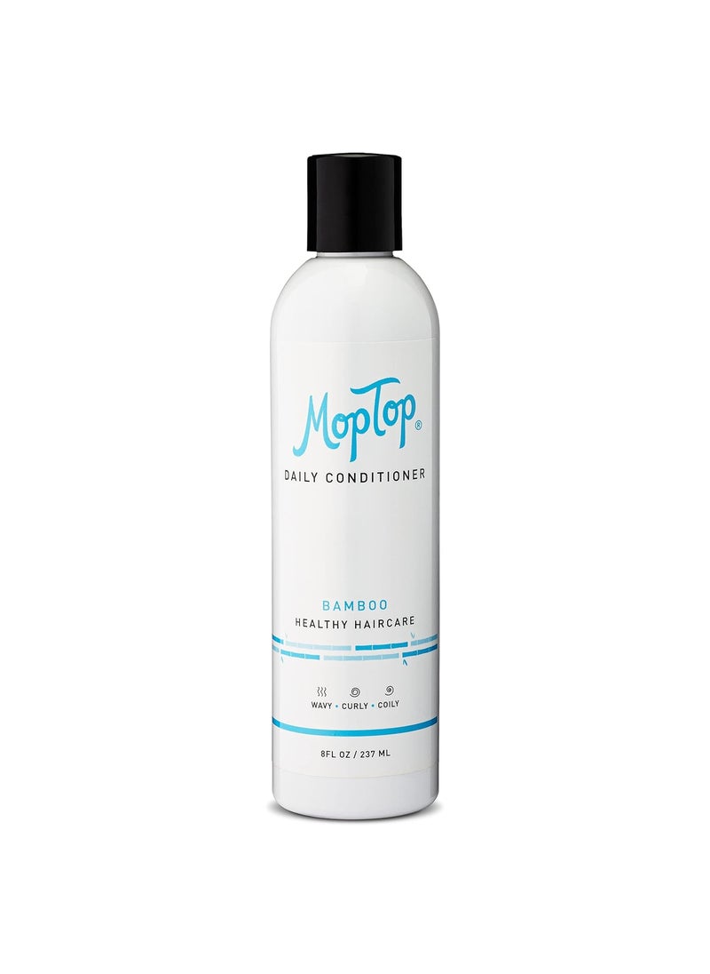 MopTop Daily Conditioner – Color Safe Hair Moisturizer to Restore Dry, Damaged Hair & Reduce Frizz, Sulfate & Paraben Free Hair Care for All Hair Types – Wavy, Curly, Coily (Bamboo, 8 oz)