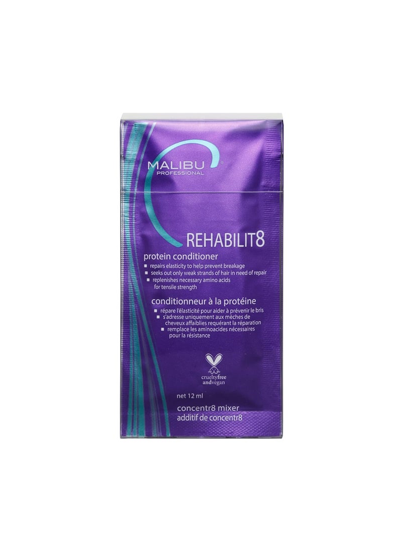 Malibu C REHABILIT8 Smoothing Protein Conditioner - Replenishes Hair Protein & Amino Acids to Prevent Breakage - Hydrating Conditioner for Damaged Hair