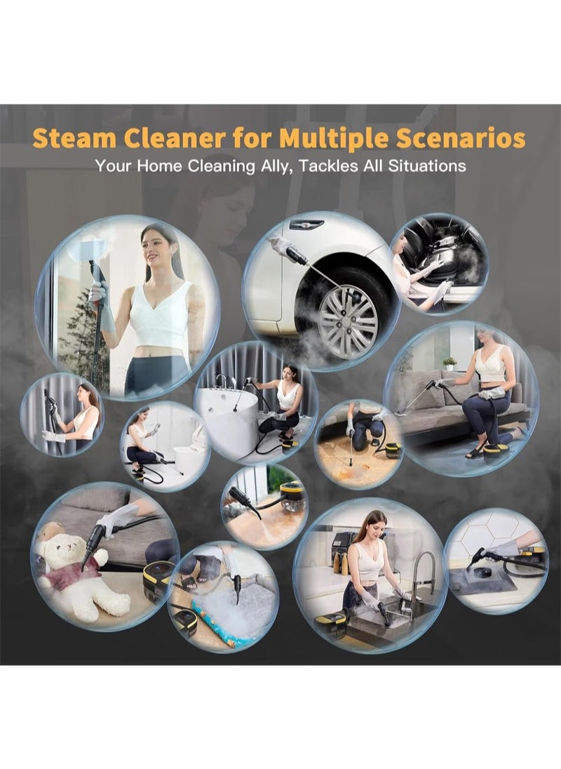 Handheld Steam Cleaner, 2500W Pressurized Steamer for Cleaning, Multi-Purpose Steamer for Home, 3Bar High Pressure Steamer, Portable Steam Cleaner for Kitchen, Bathroom, Tile