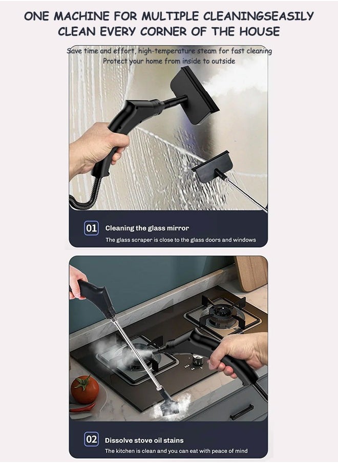 Handheld Steam Cleaner, 2500W Pressurized Steamer for Cleaning, Multi-Purpose Steamer for Home, 3Bar High Pressure Steamer, Portable Steam Cleaner for Kitchen, Bathroom, Tile