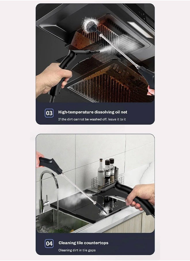 Handheld Steam Cleaner, 2500W Pressurized Steamer for Cleaning, Multi-Purpose Steamer for Home, 3Bar High Pressure Steamer, Portable Steam Cleaner for Kitchen, Bathroom, Tile