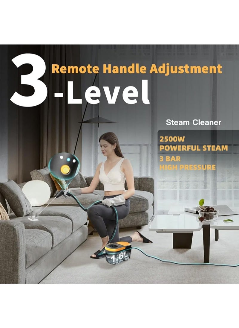 Handheld Steam Cleaner, 2500W Pressurized Steamer for Cleaning, Multi-Purpose Steamer for Home, 3Bar High Pressure Steamer, Portable Steam Cleaner for Kitchen, Bathroom, Tile