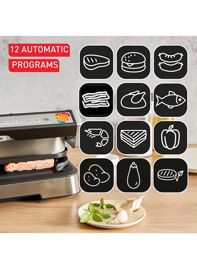 OptiGrill 2in1 XL | Perfect Results | No Monitoring | Easy to Clean | Dedicated App | Juice tray | Healthier Grilling | 2000 kW GC78MD28 Stainless Steel / Silver