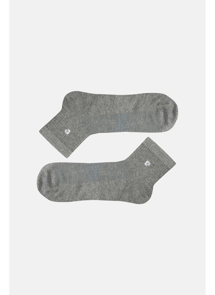 Cotton 6-Pack Men's Short Sock Herringbone Belted Tennis Socks 5013-PC Gray
