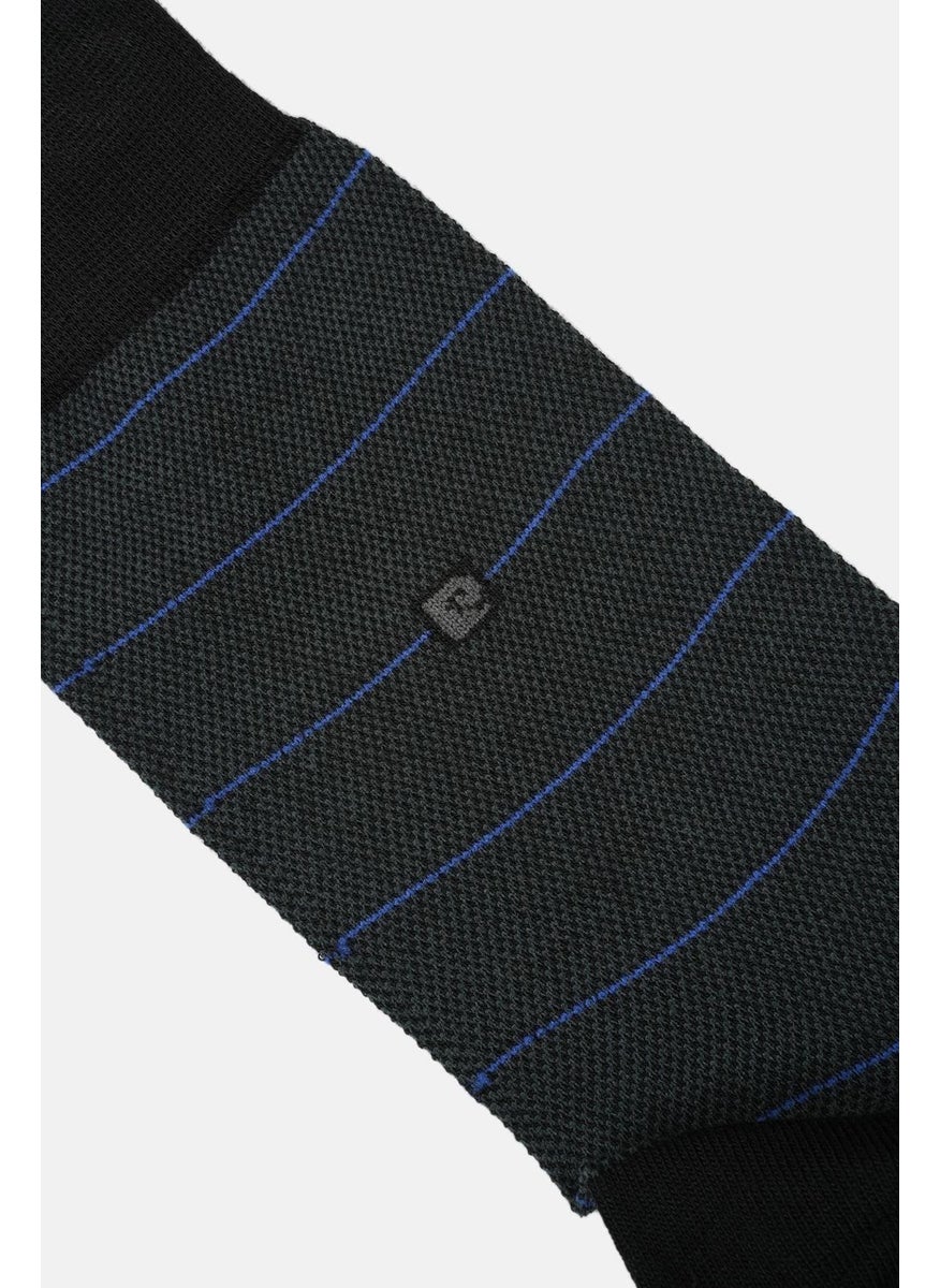 Modal 6-Pack Men's Two-Color Long Socks Code 258-PC Black-Sax