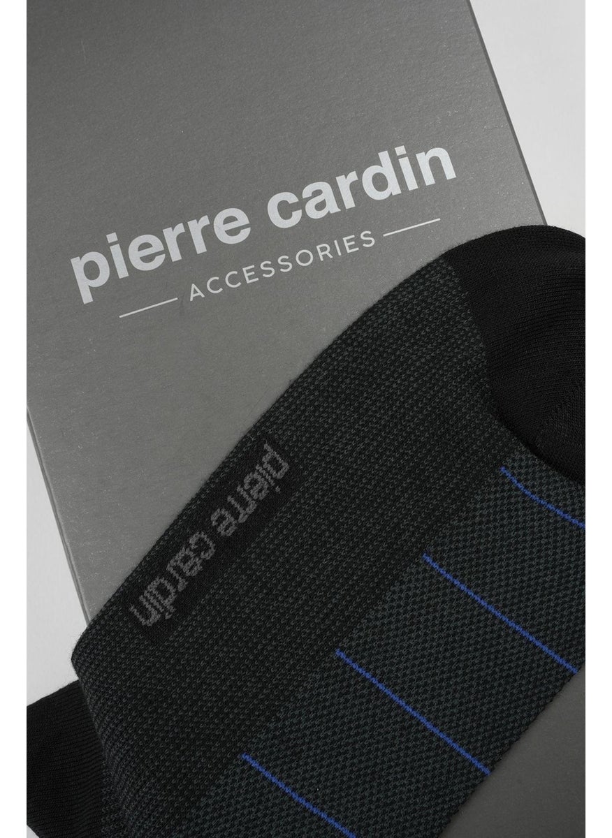 Modal 6-Pack Men's Two-Color Long Socks Code 258-PC Black-Sax