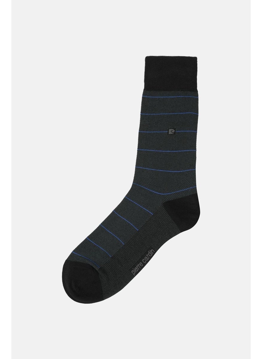 Modal 6-Pack Men's Two-Color Long Socks Code 258-PC Black-Sax