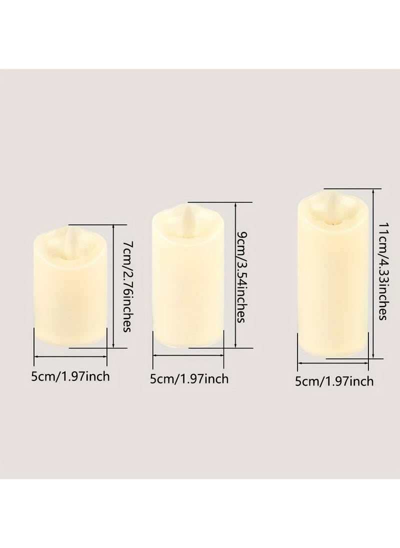 LED Flameless Candle Set Flickering Battery Operated Lights for Indoor Party Decor Safe and Elegant Plastic Jar Candles with Batteries Included