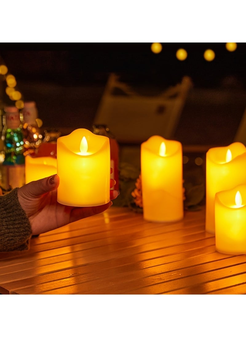 LED Flameless Candle Set Flickering Battery Operated Lights for Indoor Party Decor Safe and Elegant Plastic Jar Candles with Batteries Included