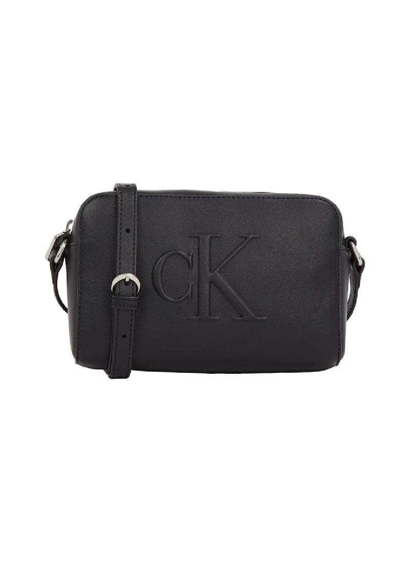 Women's Crossbody Bag - Faux Leather, Black
