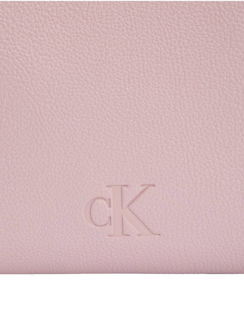 Women's Ultralight Double Zip Crossover Bag - Faux Leather, Pink