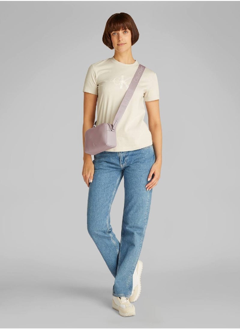 Women's Ultralight Double Zip Crossover Bag - Faux Leather, Pink