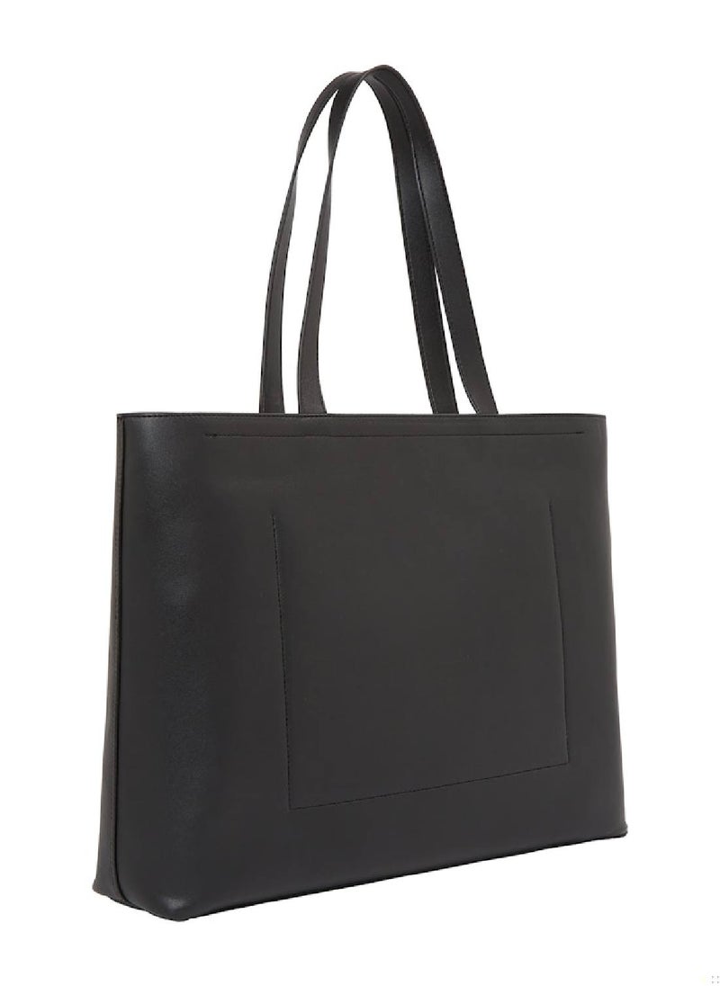 Women's Tote Bag - Faux Leather, Black