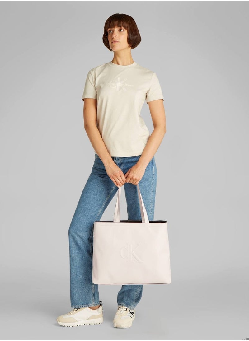 Women's Tote Bag - Faux Leather, White