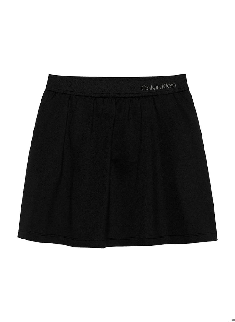 Girls' Flare Skirt - Viscose Blend, Black