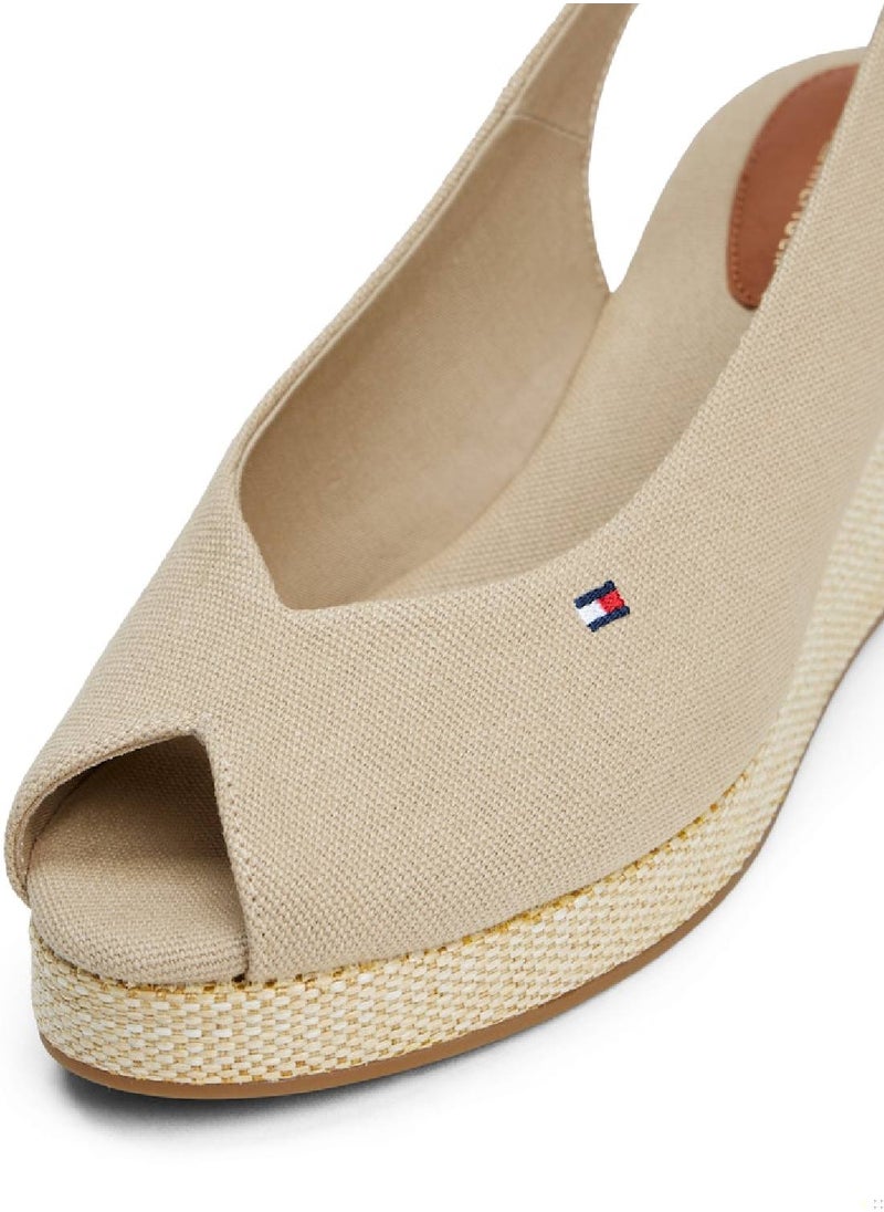 Women's Canvas Slingback Wedge Espadrille Sandals - Cotton, Beige