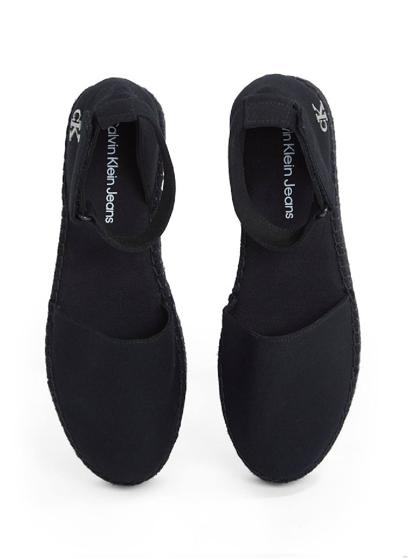 Women's Canvas Platform Espadrilles - Cotton, Black