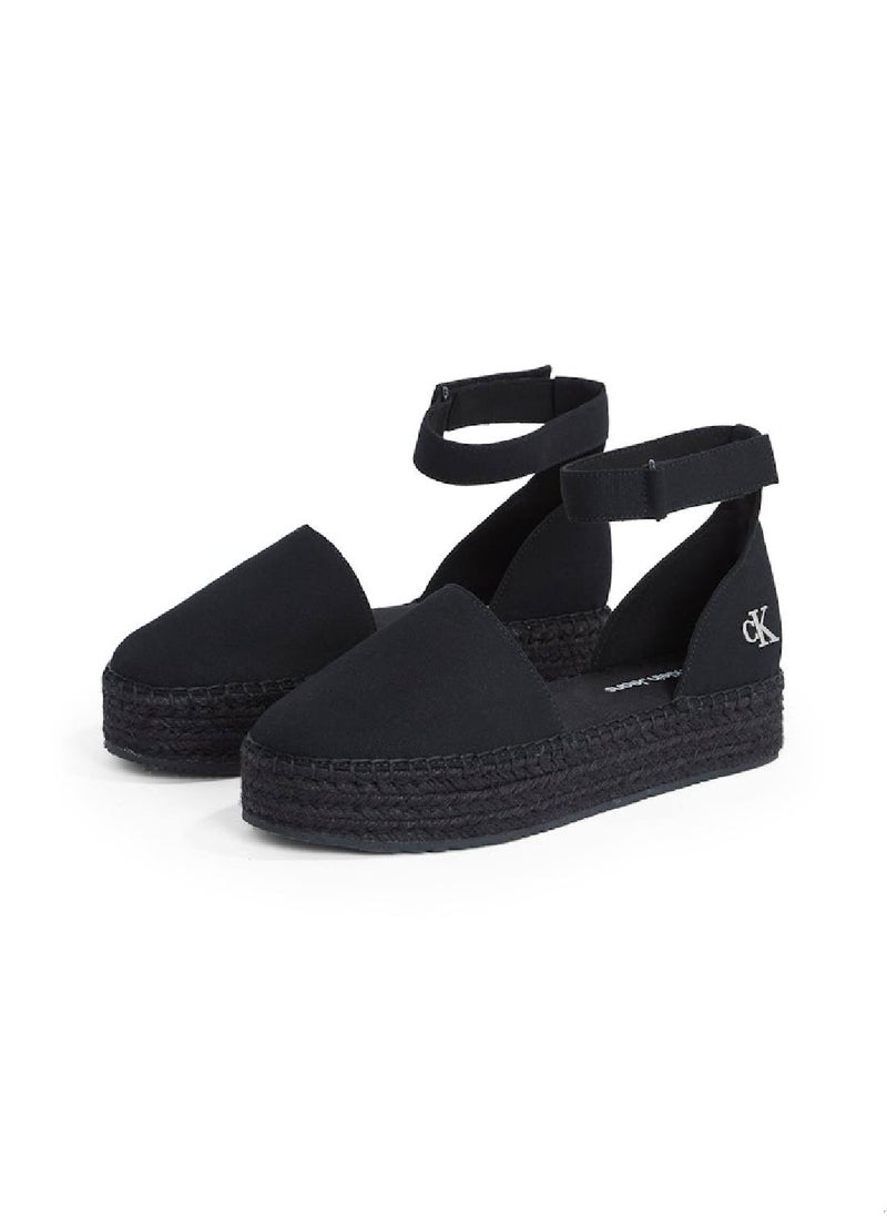 Women's Canvas Platform Espadrilles - Cotton, Black