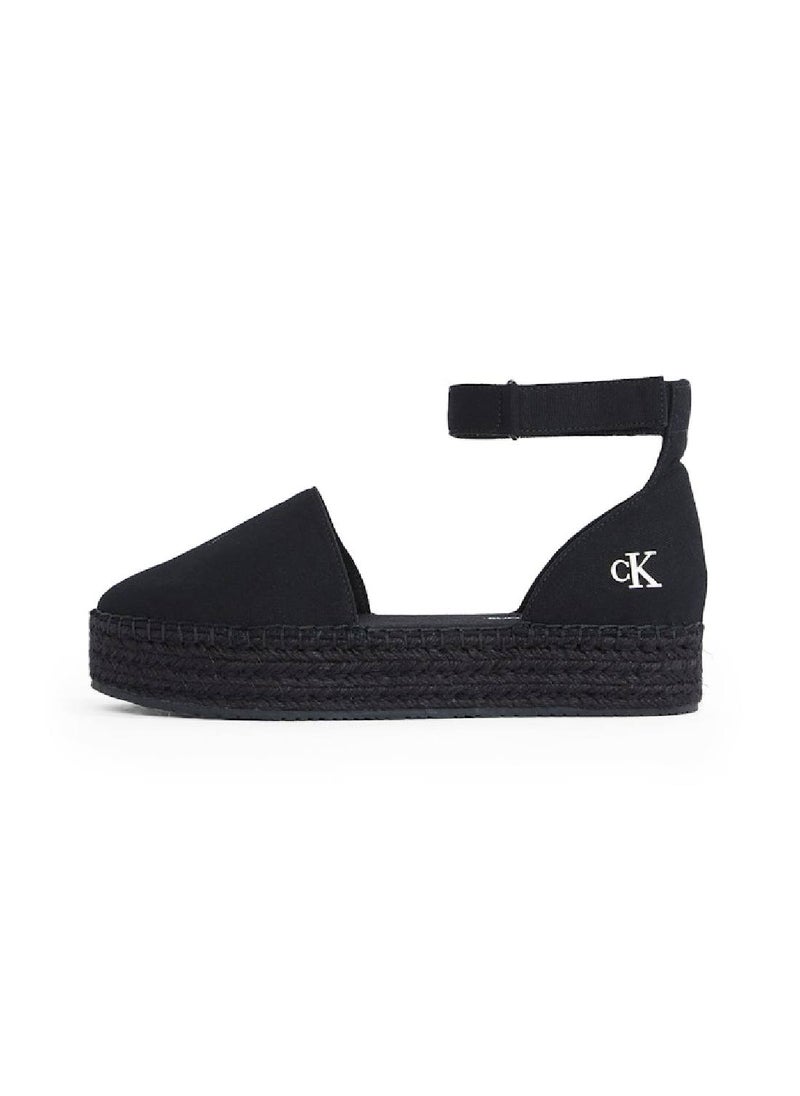 Women's Canvas Platform Espadrilles - Cotton, Black