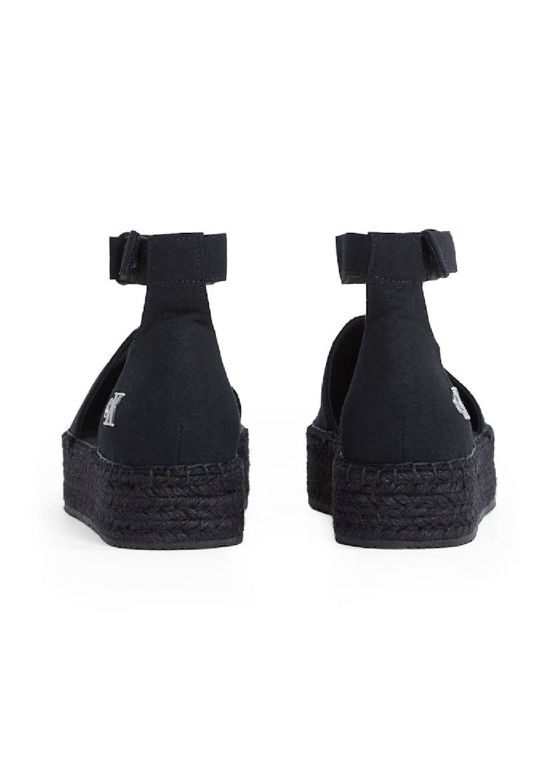 Women's Canvas Platform Espadrilles - Cotton, Black