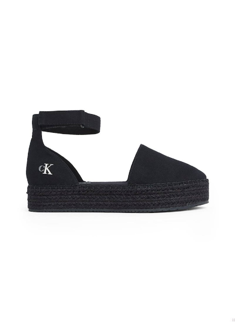 Women's Canvas Platform Espadrilles - Cotton, Black