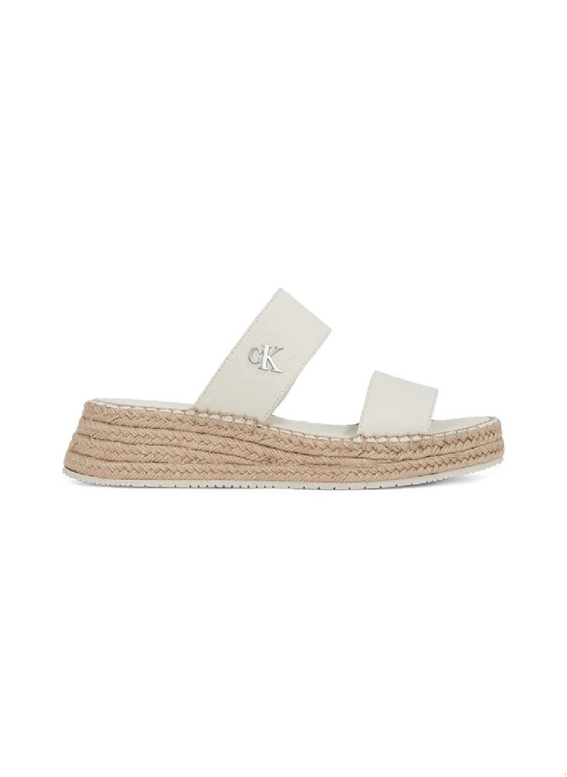 Women's Canvas Platform Espadrilles - Cotton, Beige