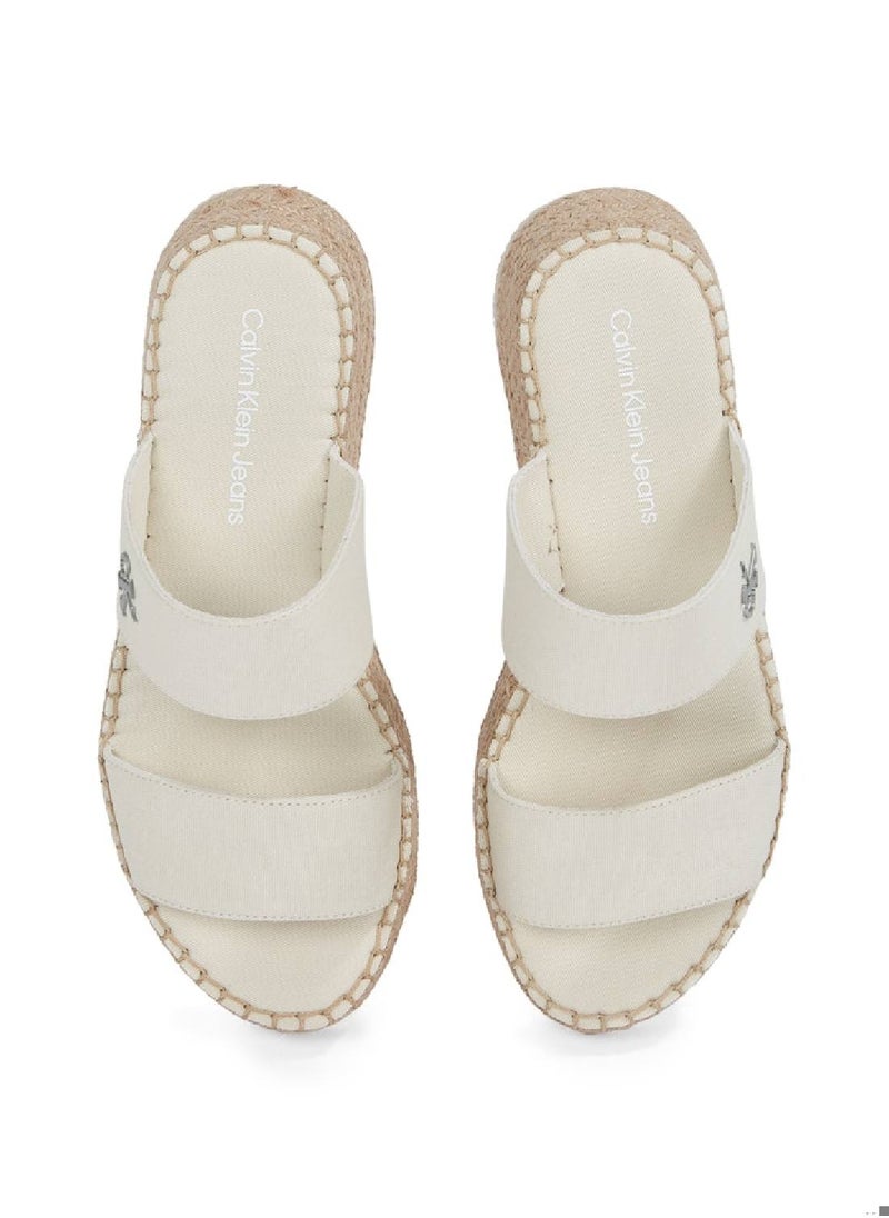 Women's Canvas Platform Espadrilles - Cotton, Beige