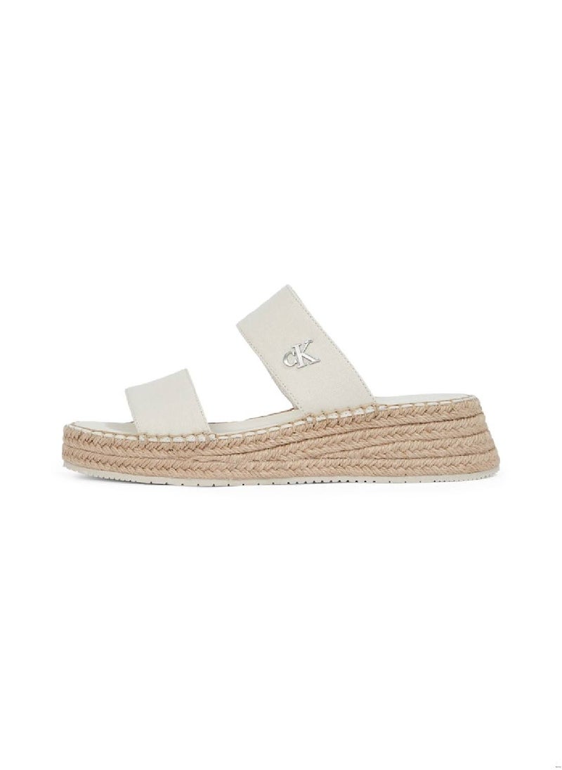 Women's Canvas Platform Espadrilles - Cotton, Beige