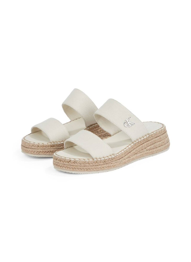 Women's Canvas Platform Espadrilles - Cotton, Beige