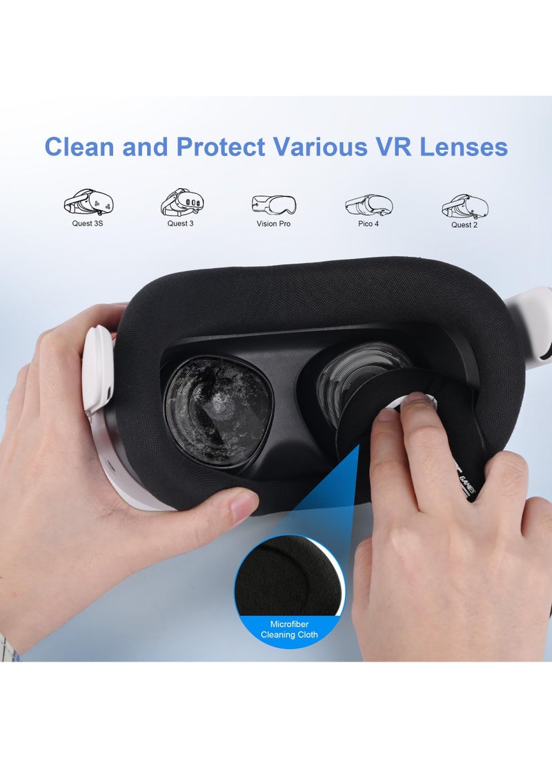 Lens Protector Set for Meta Quest 3S, Anti-Blue Light Lens with Anti-Scratch Ring , Glasses Spacer, Anti-fog Cloth, Accessory for Quest 3S
