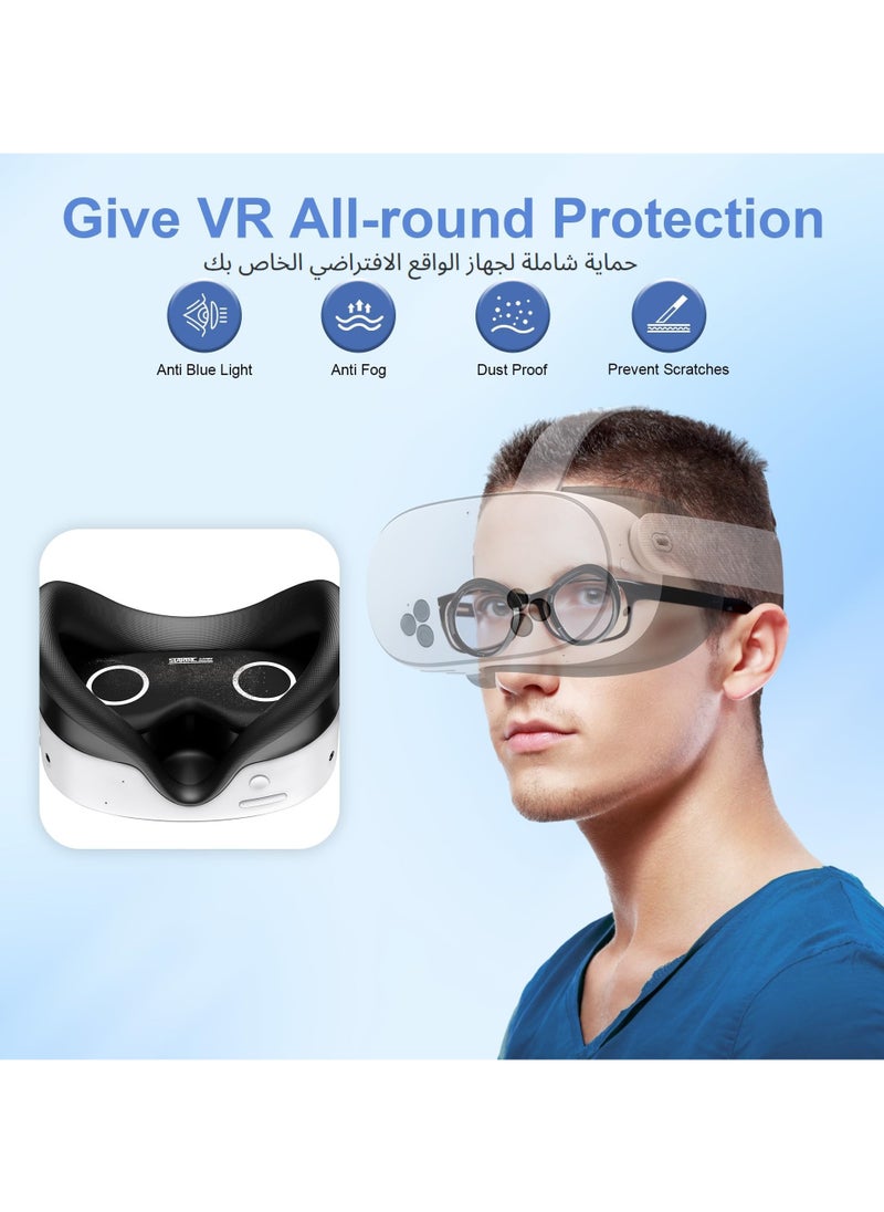 Lens Protector Set for Meta Quest 3S, Anti-Blue Light Lens with Anti-Scratch Ring , Glasses Spacer, Anti-fog Cloth, Accessory for Quest 3S