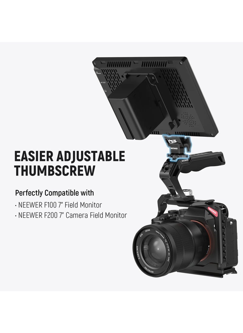 NEEWER Field Monitor Holder with Cold Shoe Mount – Adjustable 180° Tilt & 360° Swivel, 1/4