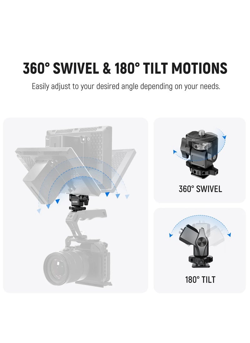 NEEWER Field Monitor Holder with Cold Shoe Mount – Adjustable 180° Tilt & 360° Swivel, 1/4