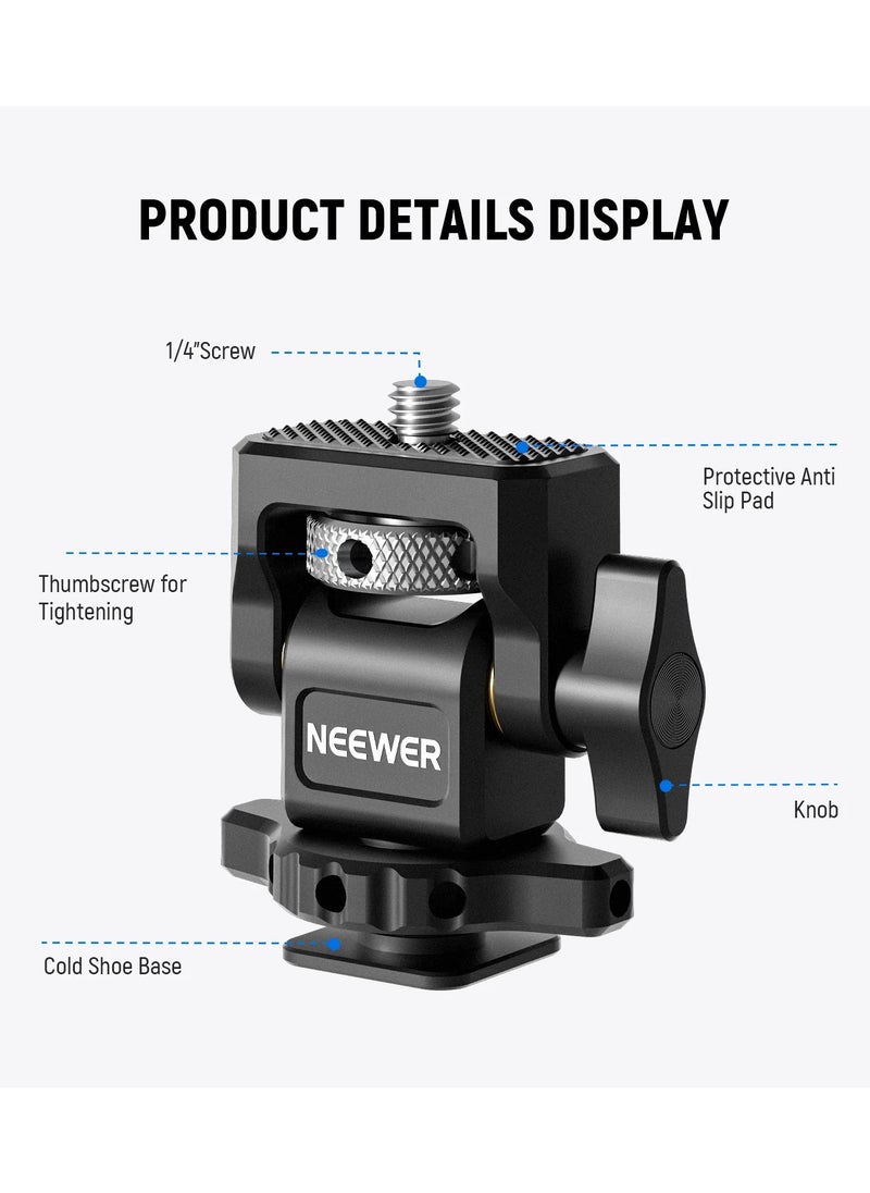 NEEWER Field Monitor Holder with Cold Shoe Mount – Adjustable 180° Tilt & 360° Swivel, 1/4