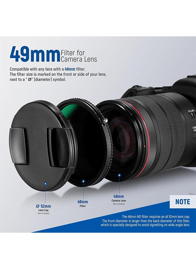NEEWER 2 in 1 49mm Variable ND Filter ND2–ND32&CPL Filter(Circular Polarizer Filter) No X Cross/30 Layer Nano Coated/HD Optical Glass/Ultra Slim Aluminum Alloy Frame/Water Repellent/Scratch Resistant