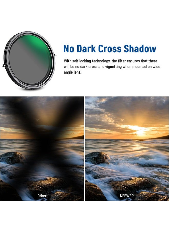 NEEWER 2 in 1 49mm Variable ND Filter ND2–ND32&CPL Filter(Circular Polarizer Filter) No X Cross/30 Layer Nano Coated/HD Optical Glass/Ultra Slim Aluminum Alloy Frame/Water Repellent/Scratch Resistant