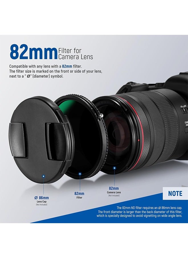 NEEWER 2 in 1 82mm Variable ND Filter ND2–ND32&CPL Filter(Circular Polarizer Filter) No X Cross/30 Layer Nano Coated/HD Optical Glass/Ultra Slim Aluminum Alloy Frame/Water Repellent/Scratch Resistant