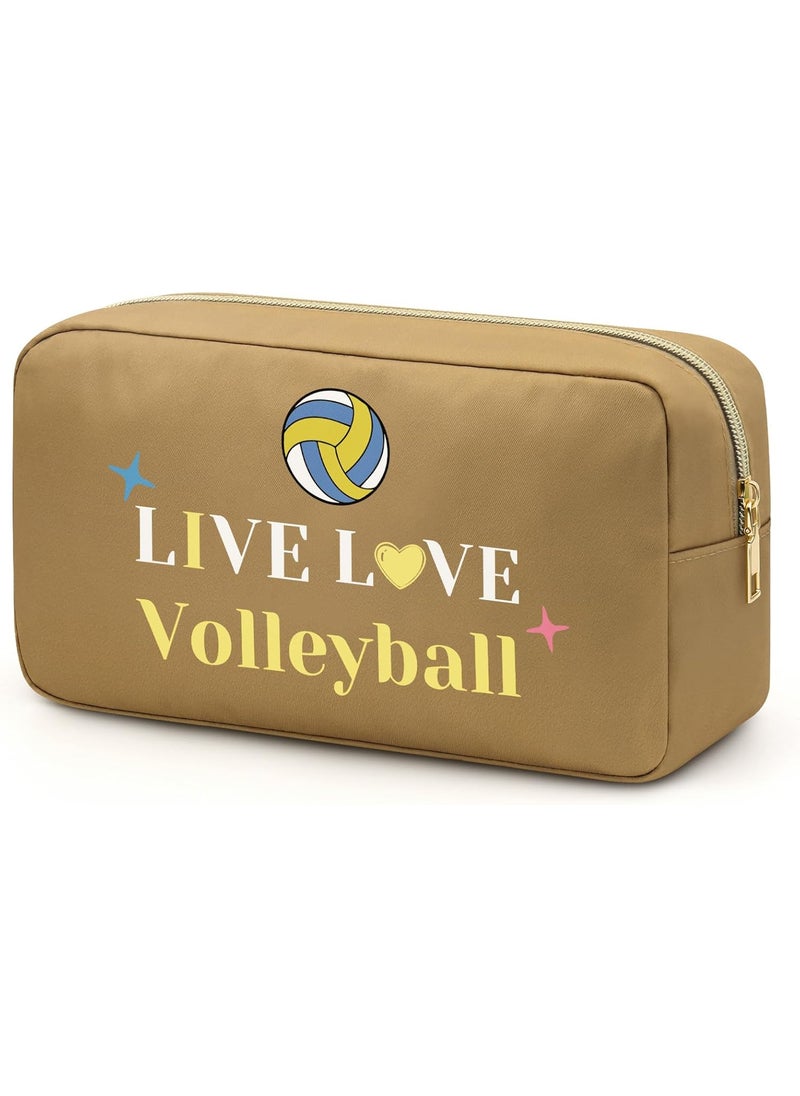 Volleyball Makeup Bag for Girls Volleyball Stuff Cosmetic Bag for Volleyball Players Teams Travel Vibrant Toiletry Bag Inspirational Gifts for Best Friends Women Volleyball Makeup Pouch