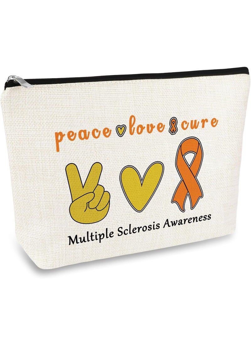 Multiple Sclerosis Awareness Gift Makeup Bag MS Awareness Gift MS Survivor Gift Cancer Fighter Gift MS Warrior Gift Cosmetic Bag Cancer Survivor Cancer Inspirational Gift for Her Zipper Pouch