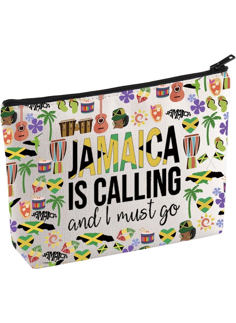 KUIYAI Jamaica Vacation Makeup Bag Jamaica Lovers Cosmetic Bag Jamaica Travel Gift Girls Trip Gift Jamaica Souvenirs Gift For Traveler (JamaicaMakeup)