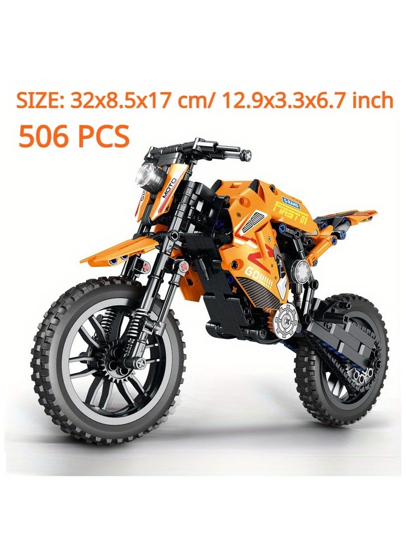 500pcs Technic Sport Motorcycle Model Building Block Toy
