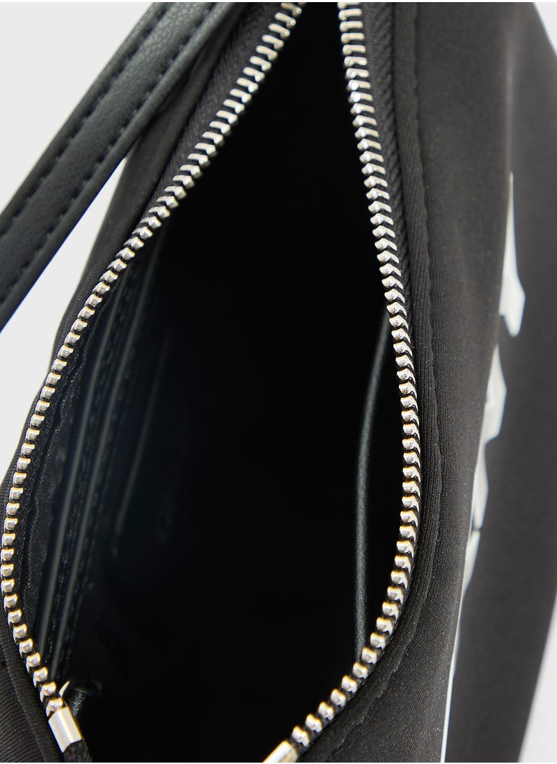 Jenny Logo Deatiled Zip Thriogh Satchel