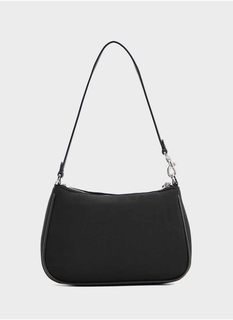 Jenny Logo Deatiled Zip Thriogh Satchel