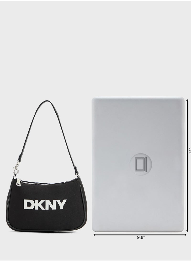 Jenny Logo Deatiled Zip Thriogh Satchel