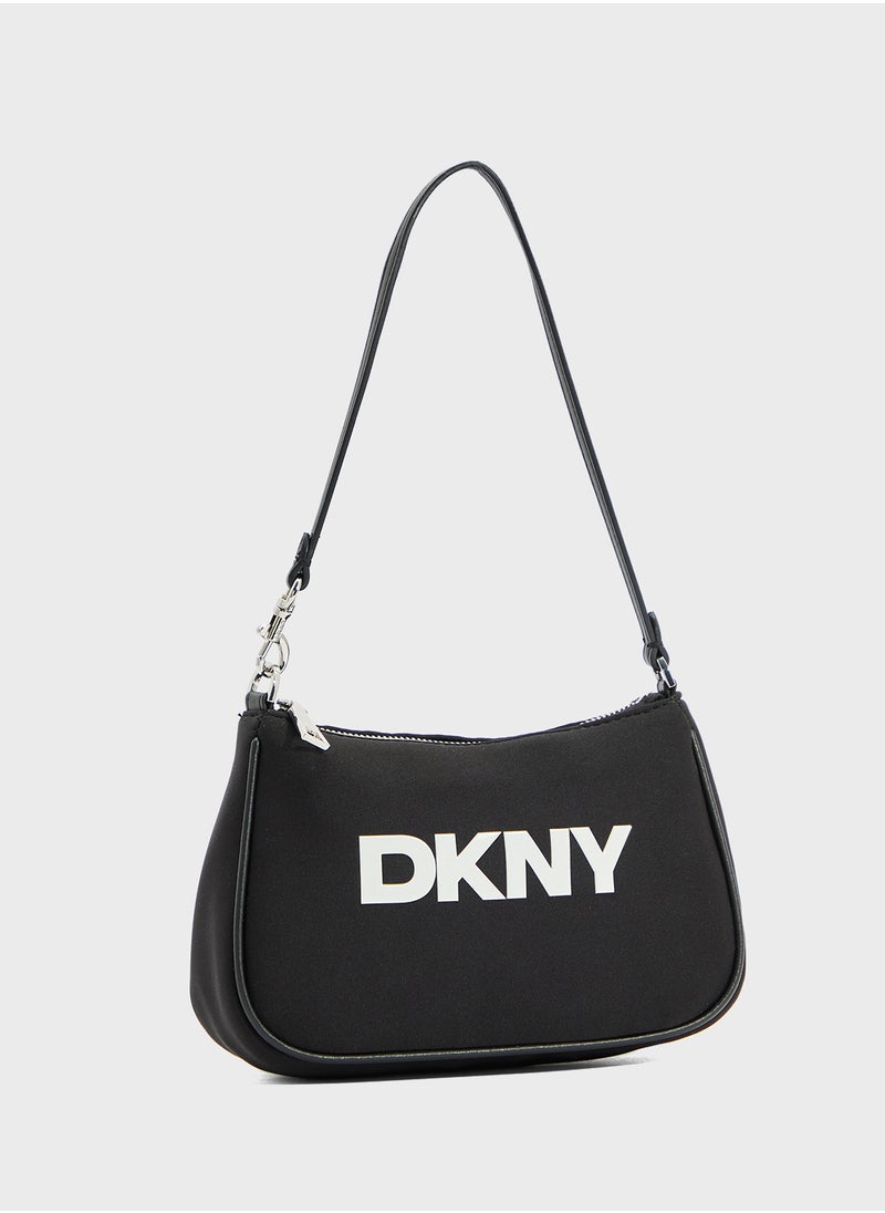 Jenny Logo Deatiled Zip Thriogh Satchel
