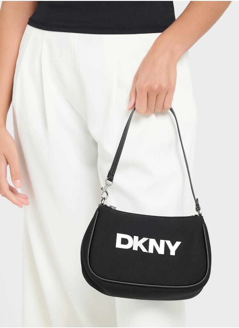 Jenny Logo Deatiled Zip Thriogh Satchel